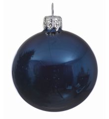 Χριστουγεννιάτικη Μπάλα Οροφής Γυάλινη Μπλε Γυαλιστερή (15cm)