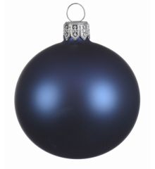 Χριστουγεννιάτικη Μπάλα Οροφής Γυάλινη Μπλε Ματ (15cm)