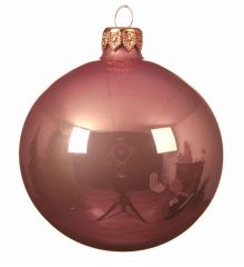 Χριστουγεννιάτικη Μπάλα Γυάλινη Ροζ Γυαλιστερή (10cm)