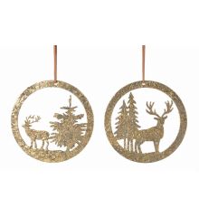 Χριστουγεννιάτικο Μεταλλικό Στολίδι Χρυσό - 2 Σχέδια (12cm)