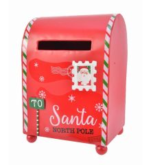 Χριστουγεννιάτικο Μεταλλικό Διακοσμητικό Γραμματοκιβώτιο Κόκκινο (19cm)