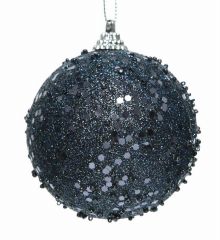 Χριστουγεννιάτικη Μπάλα Μπλε με Στρας (8cm)