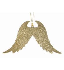Χριστουγεννιάτικα Πλαστικά Φτερά Αγγέλου Χρυσά με Στρας (16cm)