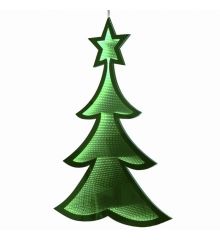 Χριστουγεννιάτικο Πλαστικό Δεντράκι Πράσινο με 3D Φωτισμό LED (30cm)