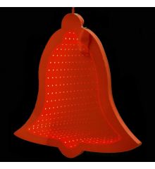 Χριστουγεννιάτικη Καμπάνα Κόκκινη με 3D Φωτισμό LED (30cm)