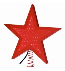 Χριστουγεννιάτικη Κορυφή Πλαστική Δέντρου Αστέρι Κόκκινο με 3D Φωτισμό LED (20cm)