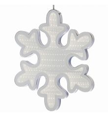 Χριστουγεννιάτικη Πλαστική Χιονονιφάδα Ασημί με 3D Φωτισμό LED (30cm)