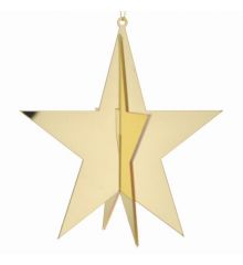 Χριστουγεννιάτικο Κρεμαστό Πλαστικό Αστέρι 3D Χρυσό (10cm)