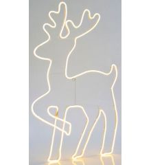 Χριστουγεννιάτικος Τάρανδος με 5m Λευκό Θερμό Φωτοσωλήνα LED NEON (5m)