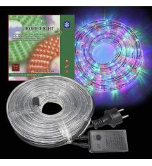Πολύχρωμος Φωτοσωλήνας LED με Διάφανο Καλώδιο και 8 Προγράμματα (10m)