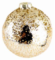 Χριστουγεννιάτικη Μπάλα Γυάλινη Χρυσή (8cm)