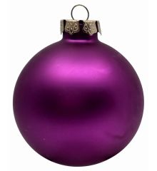 Χριστουγεννιάτικη Μπάλα Γυάλινη Μωβ Γυαλιστερή (8cm)