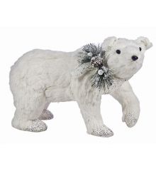 Χριστουγεννιάτικη Διακοσμητική Αρκούδα Λευκή (48cm)