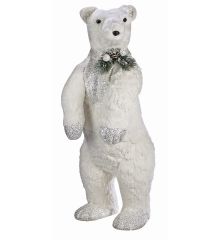 Χριστουγεννιάτικη Διακοσμητική Αρκούδα Λευκή Όρθια (97cm)