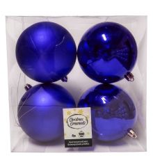 Χριστουγεννιάτικες Μπάλες Μπλε - Σετ 4 τεμ. (10cm)