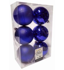 Χριστουγεννιάτικες Μπάλες Μπλε - Σετ 6 τεμ. (8cm)