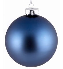 Χριστουγεννιάτικη Μπάλα Γυάλινη Μπλε Ματ (9cm)