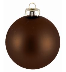 Χριστουγεννιάτικη Μπάλα Γυάλινη Καφέ Ματ (10cm)