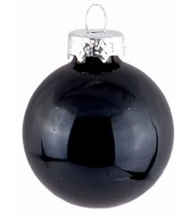 Χριστουγεννιάτικη Μπάλα Γυάλινη Μαύρη Γυαλιστερή (10cm)