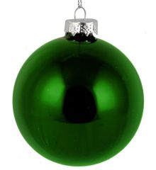 Χριστουγεννιάτικη Μπάλα Γυάλινη Πράσινη Γυαλιστερή (9cm)