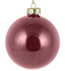 Χριστουγεννιάτικη Μπάλα Γυάλινη Καφέ Γυαλιστερή (8cm)