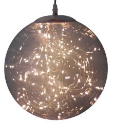 Χριστουγεννιάτικη Φωτιζόμενη Ακρυλική Μπάλα με Λευκά Ψυχρά LED Copper (30cm)