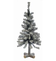 Χριστουγεννιάτικο Επιτραπέζιο Χιονισμένο Δεντρο με Ξύλινη Βάση (90cm)
