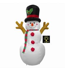 Χριστουγεννιάτικος Φουσκωτός Πλαστικός Χιονάνθρωπος με Φως Λευκό (1.6m)