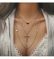 Αποκριάτικο Αξεσουάρ Κολιέ Big Cross Heart Neck