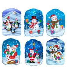 Χριστουγεννιάτικα Αυτοκόλλητα Τζαμιού 3D (23cm)