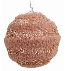 Χριστουγεννιάτικη Μπάλα Ροζ (8cm)