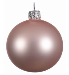Χριστουγεννιάτικη Μπάλα Οροφής Γυάλινη Ροζ Ματ (15cm