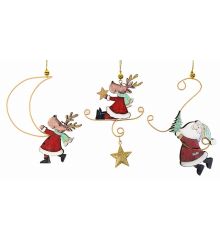 Χριστουγεννιάτικo Ξύλινο Στολίδι με Φιγούρα - 3 Σχέδια (10cm)