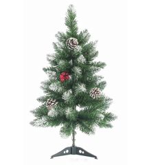 Χριστουγεννιάτικο Επιτραπέζιο Δέντρο Χιονισμένο με Κουκουνάρια και Berries (60cm)
