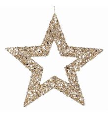 Χριστουγεννιάτικo Διακοσμητικό Συνθετικό Αστέρι Χρυσό με Παγιέτες (45cm)