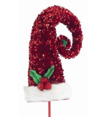 Χριστουγεννιάτικος Σκούφος Πλαστικός Καλικάτζαρου Κόκκινος με Πούλιες (98cm)