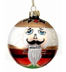 Χριστουγεννιάτικη Μπάλα Γυάλινη με Καρυοθραύστη (8cm)
