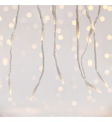 Κουρτίνα LED Eurolamp,  με Πρόγραμμα Χιονόπτωσης και 360 Λευκά Θερμά Φωτάκια και Διάφανο Καλώδιο (2*2m)