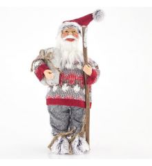 Χριστουγεννιάτικος Διακοσμητικός Άγιος Βασίλης, Γκρι (30cm) - 1 Τεμάχιο