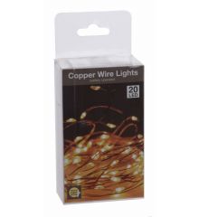 20 Gold Θερμά Φωτάκια LED Copper, με Μπαταρία (0.2m)