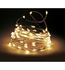 200 Λευκά Θερμά Φωτάκια LED Copper Μπαταρίας, 8 Προγραμμάτων, Εξωτερικού Χώρου