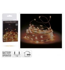 80 Gold Θερμά Φωτάκια LED Copper, με Μπαταρία (0.5m)