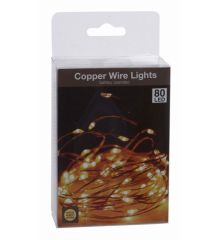 80 Gold Θερμά Φωτάκια LED Copper, με Μπαταρία (- cm)