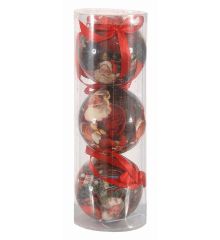Χριστουγεννιάτικες Μπάλες Πολύχρωμες - Σετ 3 τεμ (7cm)