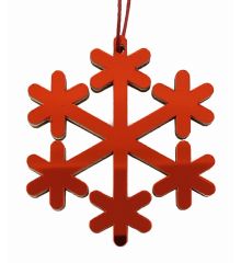 Χριστουγεννιάτικη Ξύλινη Χιονονιφάδα Κόκκινη (7cm)