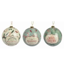 Χριστουγεννιάτικη Μπάλα με Σχέδια και Ευχές - 3 Σχέδια (8cm)