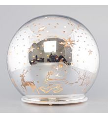 Χριστουγεννιάτικη Γυάλινη Διακοσμητική Μπάλα με Φως (12cm)