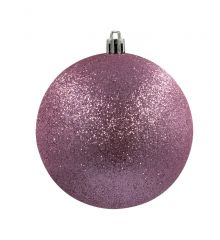 Χριστουγεννιάτικη Μπάλα Ροζ με Γκλίτερ (10cm)