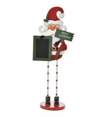 Χριστουγεννιάτικος Διακοσμητικός Ξύλινος Άγιος Βασίλης με Πίνακα (23cm)