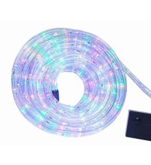 Φωτοσωλήνας LED Πολύχρωμος με Διάφανο Καλώδιο και Πρόγραμμα (10m)